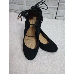 City Classified Annelise Womens Size 7.5 Black Suede Formal Dress Pumps Shoes